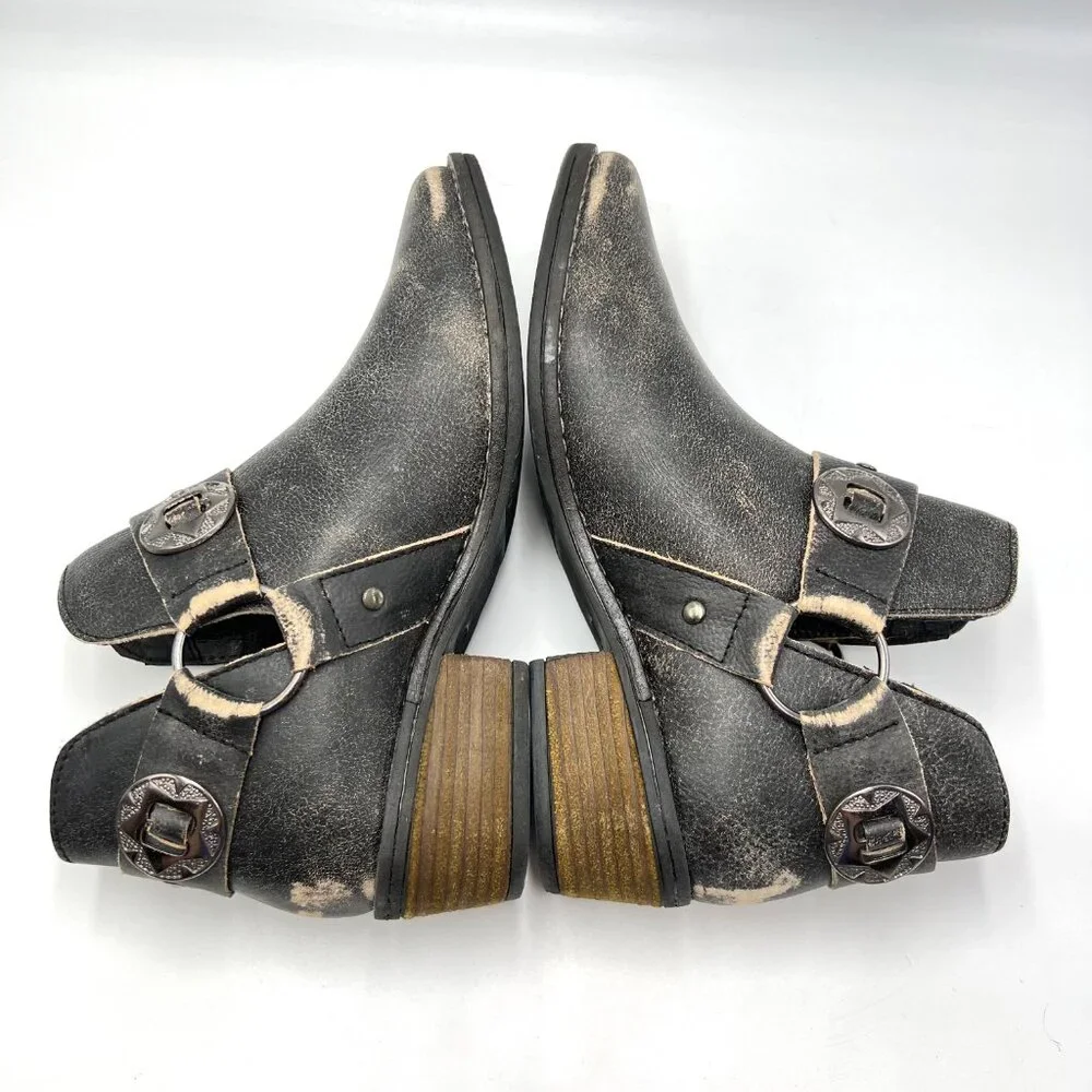 Chinese Laundry Womens Size 6 Black Distressed Austin Western Style‎ Ankle Boots